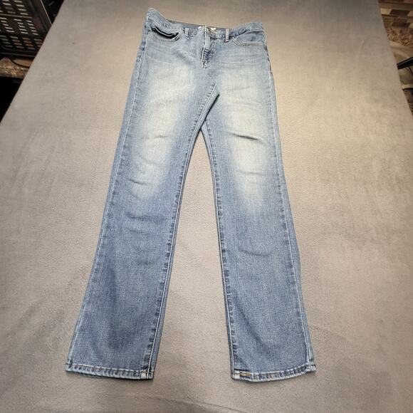 Levi's 312 Jeans Womens Size 32 Blue Shaping Slim Stretch Distressed Denim - Picture 1 of 11